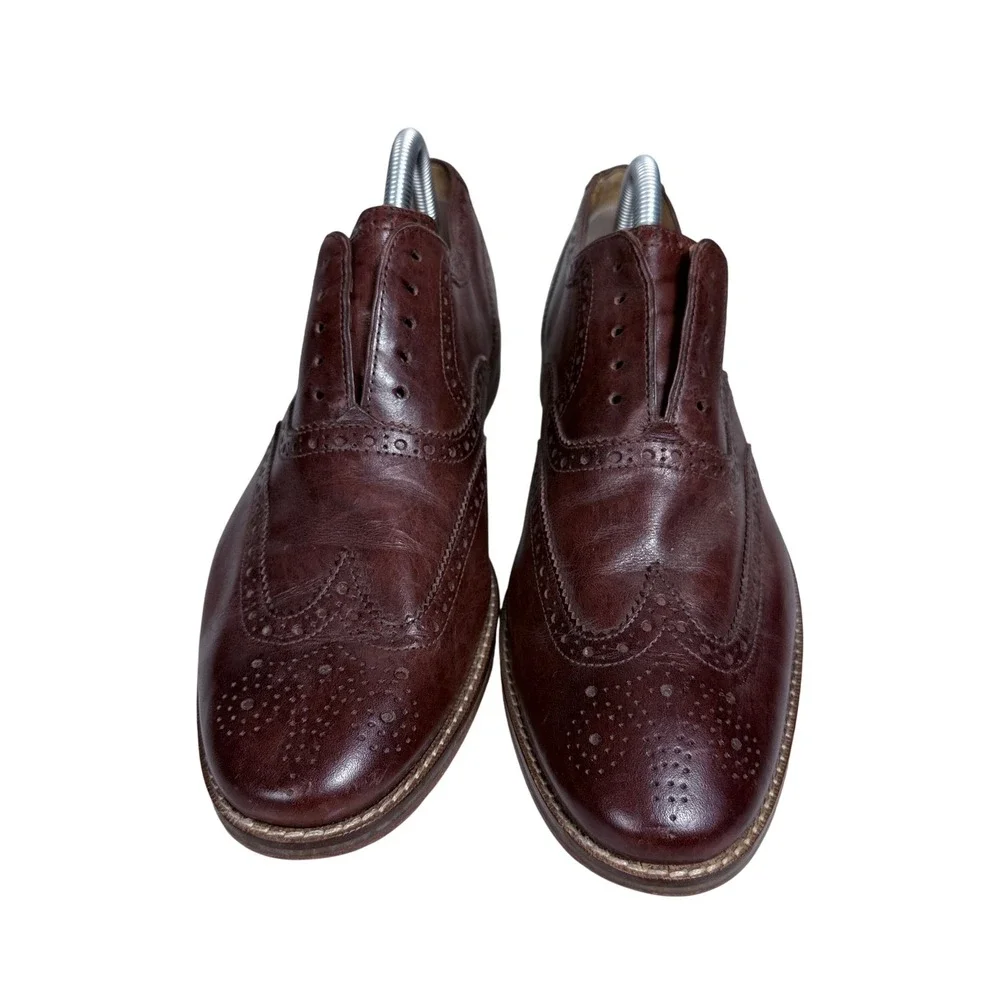 Cole Haan Wingtip Oxford Mens 8.5 Brown Leather Grand.OS Brogue Dress Shoes
